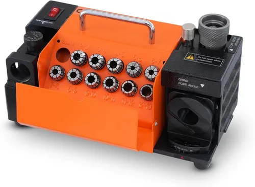 Miniatura 9 de VEVOR Afilador de Brocas, Afiladora y Rectificadora de Brocas MR-13A 3-13mm, Ángulo de Punta Ajustable de 95° a 135°, Afiladora Portátil de Brocas