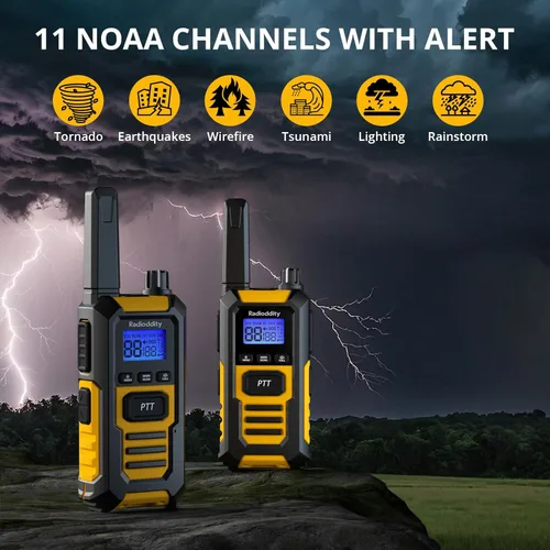 Miniatura 7 de Radioddity HD-1 IP67 Walkie Talkies Flotantes Resistentes al Agua de Servicio Pesado, Radio Bidireccional de Largo Alcance con Batería de 2400mAh
