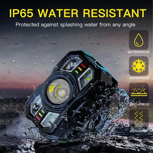 Miniatura 7 de KunHe Paquete de 10 faros delanteros LED recargables con sensor de movimiento, 10 modos para equipo de campamento al aire libre, senderismo, pesca