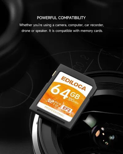 Miniatura 4 de Tarjeta SD UHS-I de 64 GB, paquete de 2 tarjetas de memoria UHS-I, almacenamiento rápido, velocidad de lectura/escritura 90/20 MB/s, C10, U1, V10