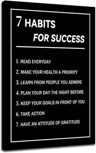Miniatura 55 de Motivational Wall Art 1% Better Every Day Quote Framed Canvas Poster Inspirational Wall Decor for Office Gym Study Room Small Size Growth Mindset