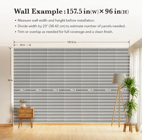 Miniatura 8 de GoDear Design Papel tapiz de imitación de tela de hierba, papel texturizado tipo tela para cubrir muebles, 23" An x 96" L, papel sin adhesivo, rayas