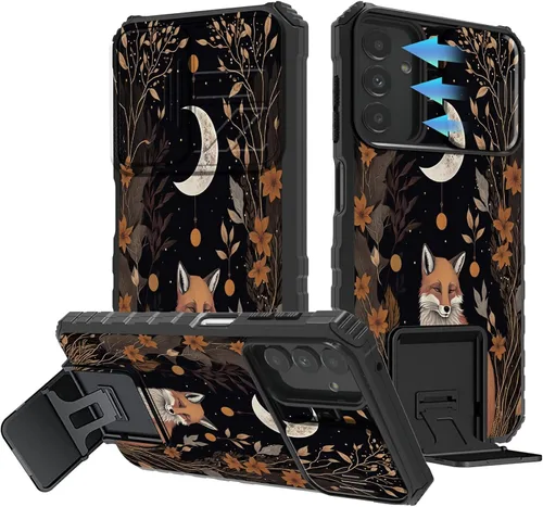 Miniatura 867 de Funda para Samsung Galaxy S22 Ultra 5G, Galaxy S22 Ultra con cubierta de cámara deslizante, funda resistente de doble capa con función atril Black