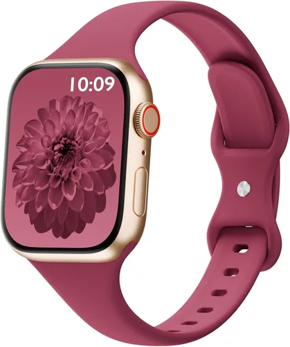 Miniatura 8 de Bandas delgadas de silicona deportivas compatibles con Apple Watch de 38mm 42mm 40mm 44mm 41mm 45mm 46mm 49mm, correa de repuesto delgada y estrecha