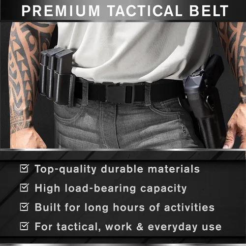 Miniatura 2 de TECEUM Tactical Belt – Heavy-Duty & Quick Release – Military, Work, Rigger, Duty & Utility Belt for Men