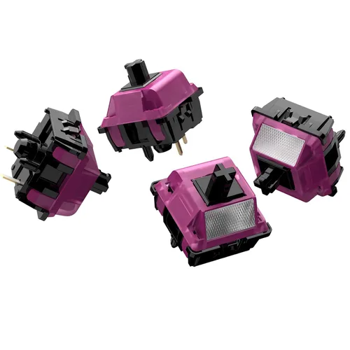 Miniatura 6 de DUROCK Interruptor Lotus negro, interruptores lineales de alta precisión 2.24 oz de resorte largo pre-lubricado RGB interruptores de teclado