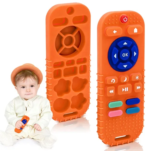 Miniatura 8 de Mordedores para aliviar la dentición, juguetes para bebés de 3 a 6 a 12 meses, regalos de silicona de grado alimenticio, control remoto, juguetes