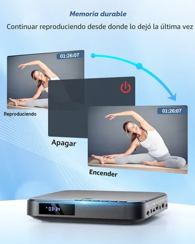 Miniatura 6 de Mini reproductor de DVD HDMI, DESOBRY 1080P HD pequeño y compacto para Smart TV con todas las regiones libres, reproductor de DVD y CD con salida