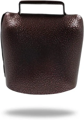 Campana de metal de 3.7 pulgadas con asa, campana de vaca grande que hace ruido, campanas de animación, campanas de acabado de cobre antiguo ruidoso