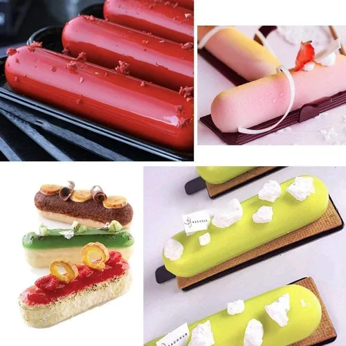 Miniatura 3 de Molde de silicona de tira larga, 2 unidades, 10 cavidades, molde de chocolate, forma de dedo, rectangular, cereales, barra de chocolate, moldes
