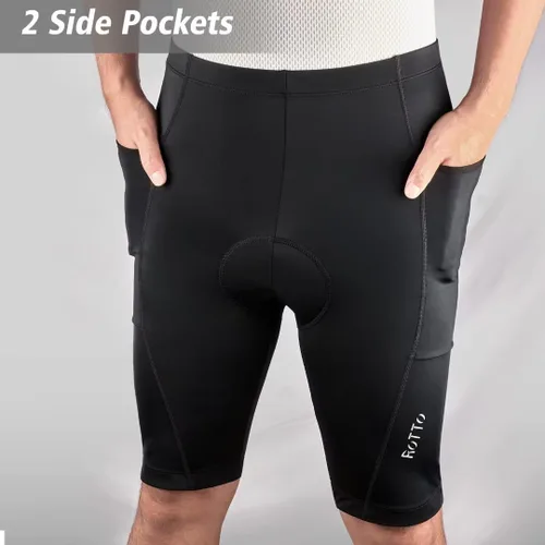 Miniatura 3 de ROTTO Pantalones cortos de ciclismo para hombre con acolchado de gel