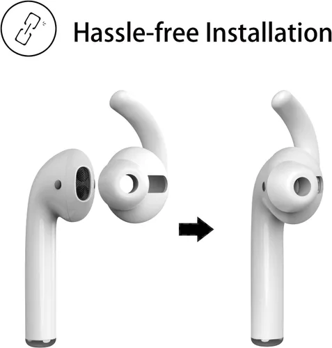 Miniatura 3 de Ganchos para orejas antideslizantes de silicona suave compatibles con Apple Airpods 2 y 1, ligeros, mejora de calidad de sonido para auriculares