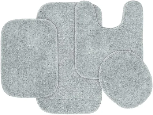 Miniatura 145 de Garland Rug 2 alfombras de baño tradicionales de nailon lavables color morado (17 x 24 pulgadas, 21 x 34 pulgadas), suaves, absorbentes y elegantes