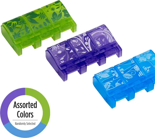 Miniatura 6 de Ezy Dose Pastillero de 3 compartimentos de tacto suave, planificador de medicamentos, caja organizadora de vitaminas, conveniente y fácil de usar