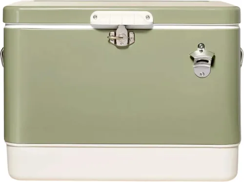 Miniatura 7 de FSE Enfriador de Metal de Lados Duros de 54 Cuartos / 80 Latas, Camuflaje Gris y Negro de Dos Tonos, Enfriador de Bebidas Duradero para Exteriores