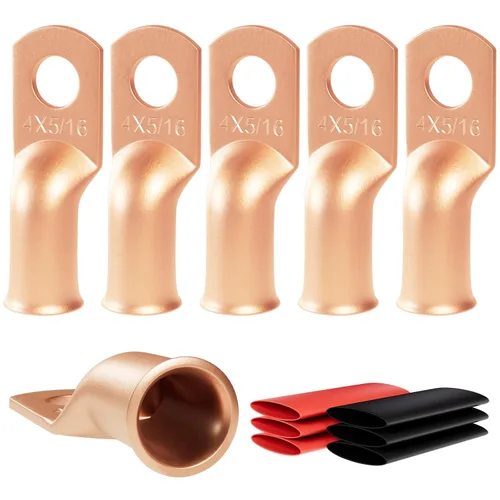 Miniatura 36 de 6 piezas 1/0 AWG - 1/2" (M12) Sanuke Terminales de anillo para cable de alambre con conectores de extremos resistentes para cable de batería, ojales