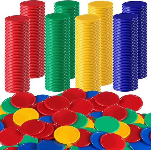 Coopay Fichas de póquer de plástico de 1 1/2 pulgadas, contadores de aprendizaje, discos de conteo de fichas de bingo, marcadores para práctica de