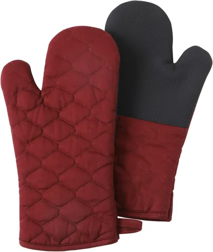 Glynniss Guantes de horno resistentes al calor, 2 guantes de silicona para horno, superficies de agarre antideslizantes, guantes de cocina para Vino