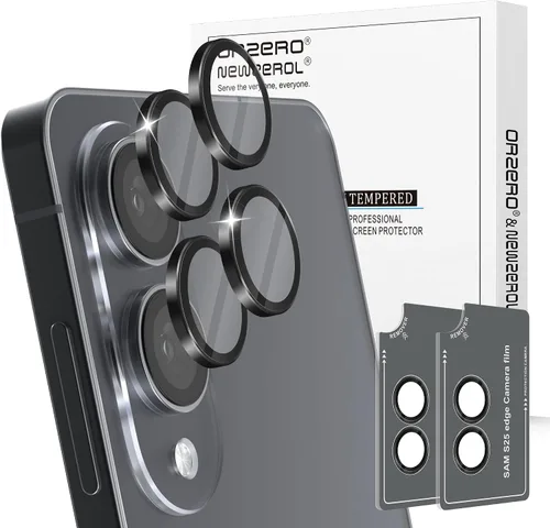 Miniatura 42 de Orzero Protector de lente de cámara compatible con Samsung Galaxy S25, bandeja de instalación de un solo paso, cubierta de vidrio con anillo