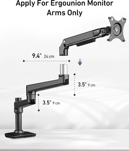 Miniatura 2 de Ergounion Brazo de extensión solo para soportes de monitor Ergounion, para aumentar la longitud del brazo, actualización perfecta para el brazo