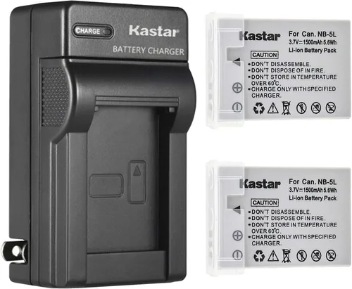 Miniatura 5 de Kastar - Cargador de batería de pared AC para Canon NB-5L NB5L, NB-5LH NB5LH, 1135B001 batería, Canon CB-2LX CB-2LXE Charger, Canon Digital IXUS 850
