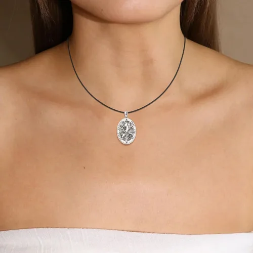 Miniatura 499 de Collar de plata de ley 925 con medalla de San Patrón, colgante de protección católica, amuleto, joyería religiosa para hombres y mujeres