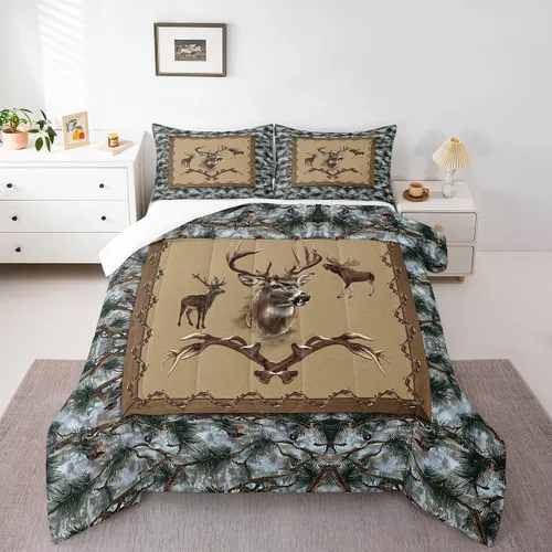 Miniatura 22 de Erosebridal Juego de edredón de campamento para niños y niñas, ropa de cama de campista tamaño twin, edredón vintage de campamento feliz