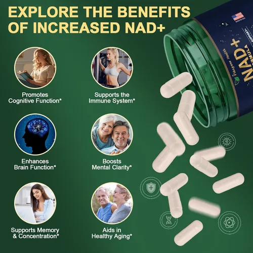 Miniatura 2 de Suplemento NAD de 1585 mg - True NAD & Resveratrol, NMN Alternativo Liposomal NAD+ para Mujeres y Hombres, Apoya la Salud Celular, la Resistencia