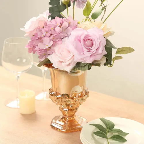 Miniatura 32 de Efavormart - Juego de 2 centros de mesa de trompeta con adornos de cristal transparente de 31 pulgadas, jarrón reversible de plástico para flores