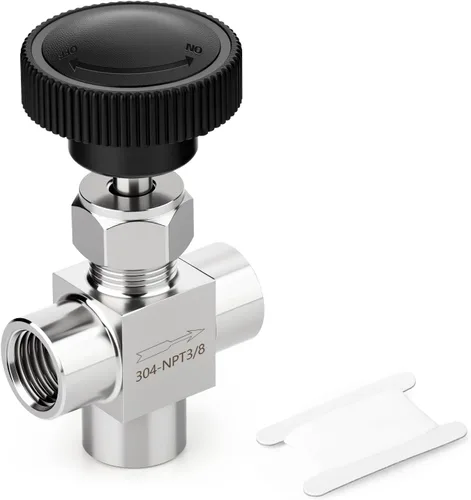 Miniatura 20 de TAISHER 1 pieza Válvula de aguja recta de acero inoxidable 304 1/2" NPT macho x 1/2" NPT hembra para control de flujo de agua, gas, aceite con rosca