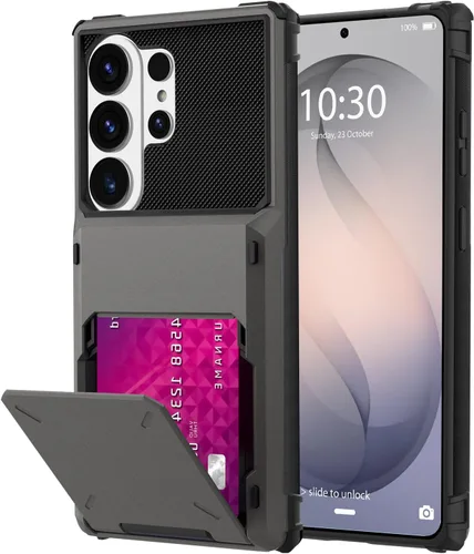 Miniatura 26 de Funda tipo cartera para Samsung Galaxy S22 Ultra con 4 ranuras para tarjetas de crédito a prueba de golpes, funda híbrida de protección reforzada