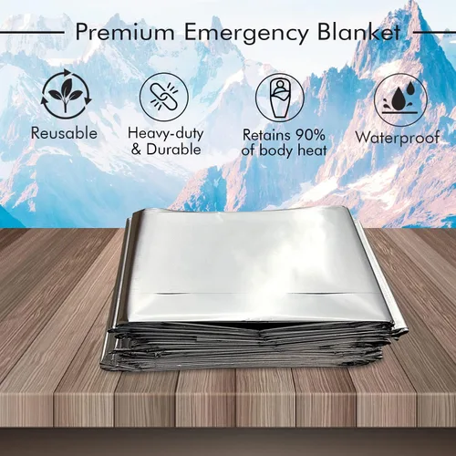 Miniatura 4 de NOVAMEDIC Mantas térmicas de aluminio de Mylar de emergencia, paquete de 200, 84 x 52 pulgadas, envueltas individualmente, manta de supervivencia