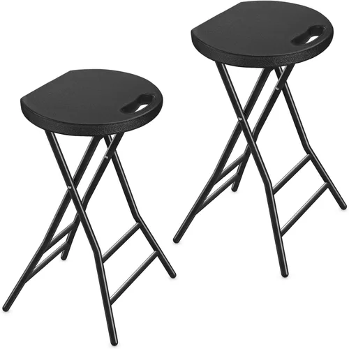 Miniatura 10 de TAVR Furniture Silla plegable portátil con asa, taburete plegable redondo resistente con capacidad de 500 libras para adultos, taburete plegable