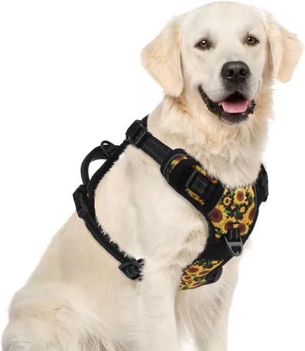 Miniatura 41 de PUPTECK Arnés para perro sin tirones para perros grandes, arnés para perro ajustable reflectante con mango de fácil control, arnés para mascotas