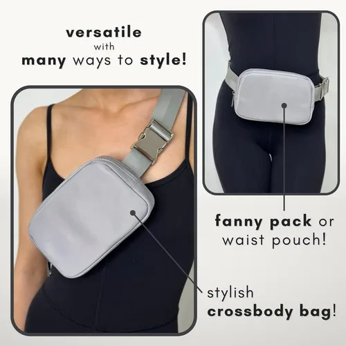 Miniatura 4 de Riñonera boutique Riñonera cruzada para mujer Linda cangurera mini en todas partes Pequeña bolsa de viaje de moda Accesorios plateados Correa