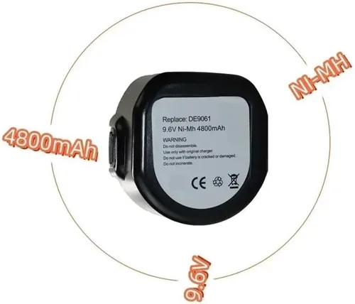 Miniatura 7 de 4800mAh Ni-MH Replacement Battery Compatible for Dewalt 9.6V Batteries DE9061 DE9062 DW9061 DW9062 DE9036 DW911 DW921 with Charger(9.6V-4800mAh-1PCS)