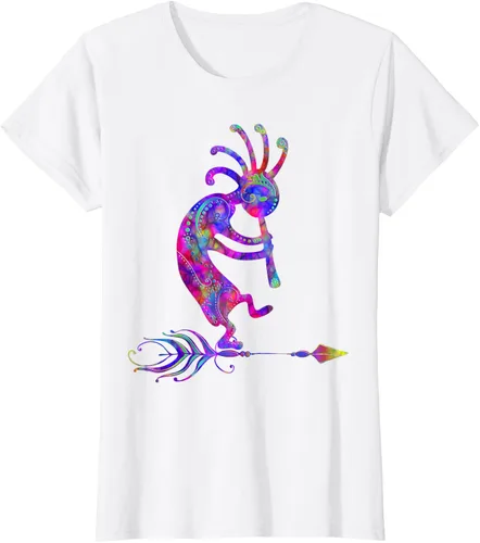 Miniatura 24 de Native American Kokopelli With Feather 2 - Camiseta Fan Fun, Negro, S