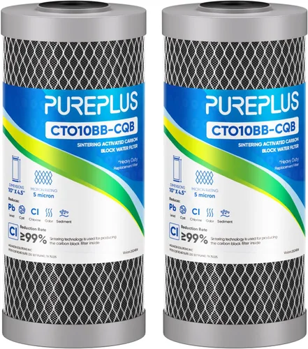 Miniatura 14 de Cartucho de repuesto para filtro de agua de carbón activado de cáscara de coco para toda la casa de 10" x 4.5" - Compatible con WFHDC8001, CB-BB-10