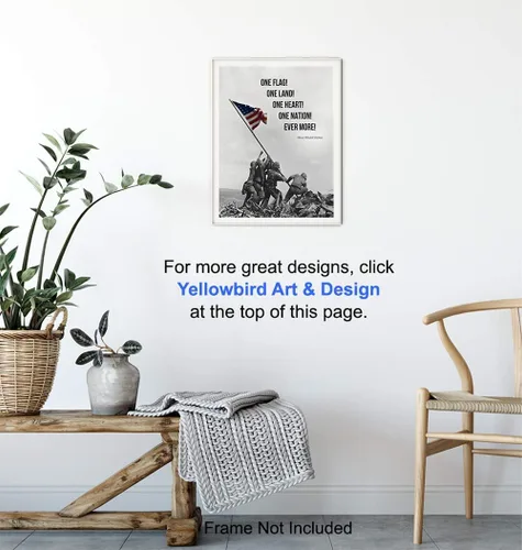 Miniatura 5 de Arte de pared con la bandera estadounidense, bandera marina, decoración de pared de Iwo Jima, foto del cuerpo de marina, regalos para hombres