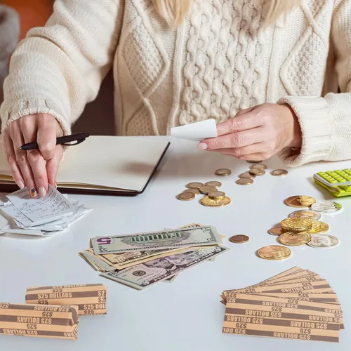 Miniatura 2 de Sumerfnt Rollos de Envoltorios para Monedas de Dólar, Solo Dólares, Rollos de Dólar Planos 110 Piezas