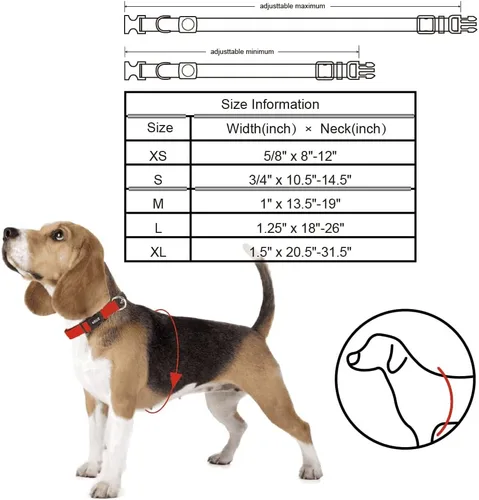 Miniatura 2 de Kruz Collar de perro para perros pequeños (ancho - 5/8 pulgadas, cuello - 8-12 pulgadas) banda ajustable para el cuello para mascotas con acolchado