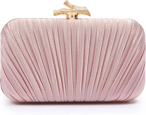 Miniatura 10 de Bolsos para mujer, bolso de noche, bolsos formales con pliegues para mujer con cadena para graduación, boda, fiesta de etiqueta negra
