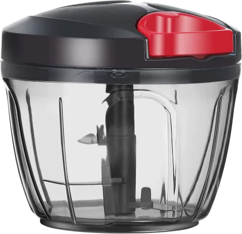 Ourokhome Procesador manual de alimentos, cortador de verduras, portátil, rápido y con cuerda, para pequeñas cocinas, para verduras, ajo, cebolla,