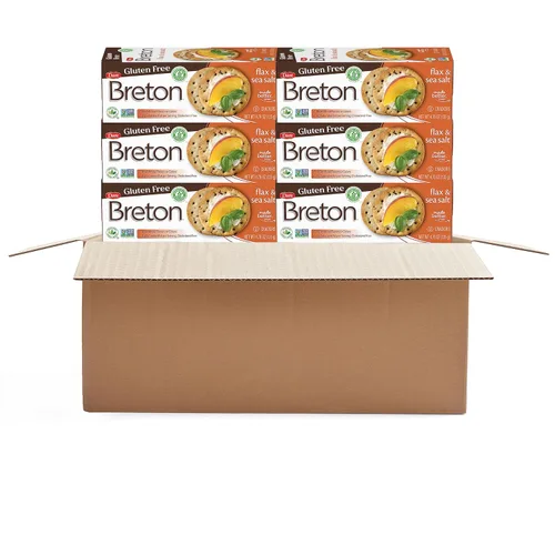 Dare Breton Galletas entretenidas sin gluten, originales con lino, aperitivos de fiesta sin gluten, sin colores ni sabores artificiales, 4.76 onzas