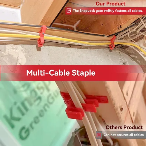 Miniatura 6 de Grapas multicable para clips Romex, apiladores de cable eléctrico de plástico, asegura Romex, UF y (NM) no metálico, coaxial y cable de datos/CAT 5