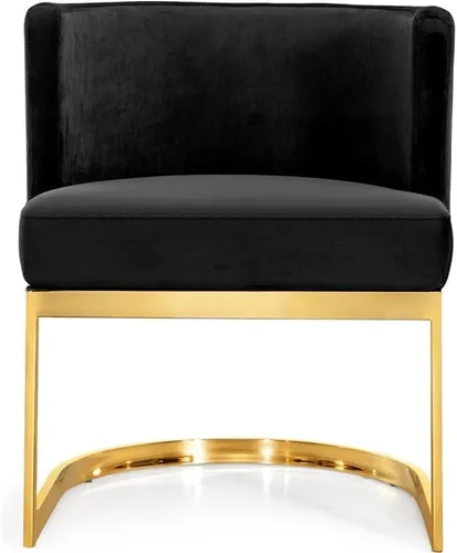 Miniatura 5 de Meridian Furniture Gianna Collection Modern Silla de comedor tapizada de terciopelo contemporáneo con marco de metal dorado pulido, 24 pulgadas