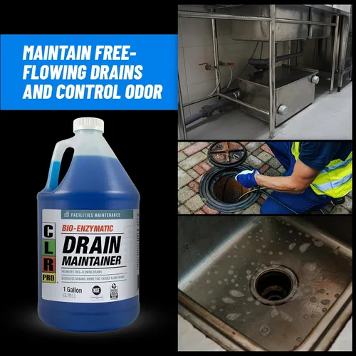 Miniatura 2 de CLR PRO - Tratamiento comercial de drenaje y trampa de grasa, fórmula microbiana de mantenimiento preventivo, botella de 1 galón