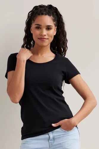 Miniatura 4 de Fair Indigo Camiseta de manga corta de algodón Pima orgánico con cuello redondo para mujer