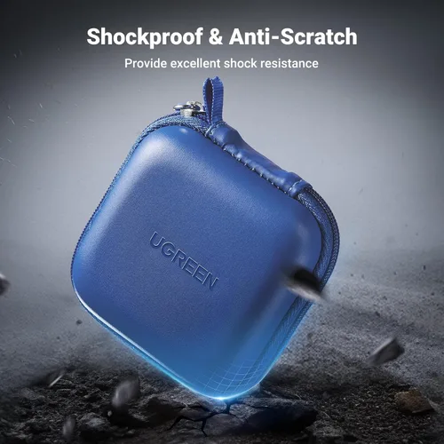 Miniatura 4 de Funda UGREEN para auriculares, Funda impermeable para auriculares compatible con AirPods Pro, Estuche para auriculares con mosquetón de acero