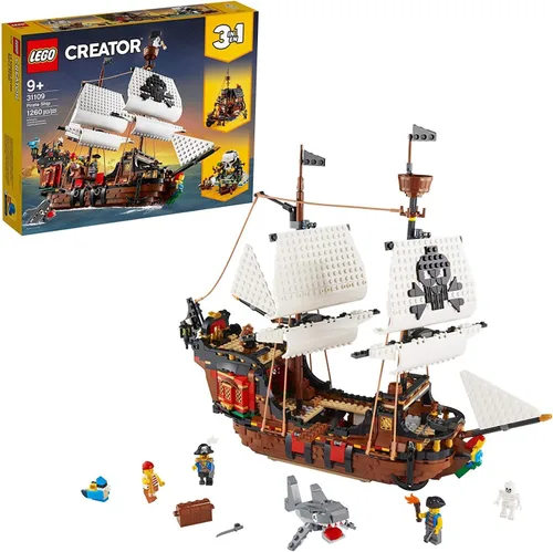 Miniatura 2 de LEGO Creator 3 en 1 - Juego de construcción de barco pirata, los niños pueden reconstruir el barco pirata en una posada o isla de calavera, cuenta